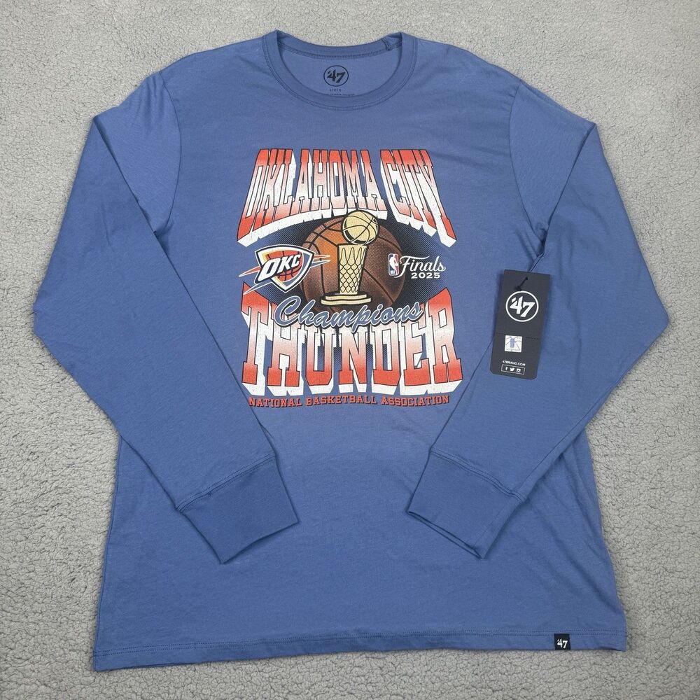 Oklahoma City Thunder Shirt Mens Large 47 Long Sleeve 2025 NBA Champions Tee NWT